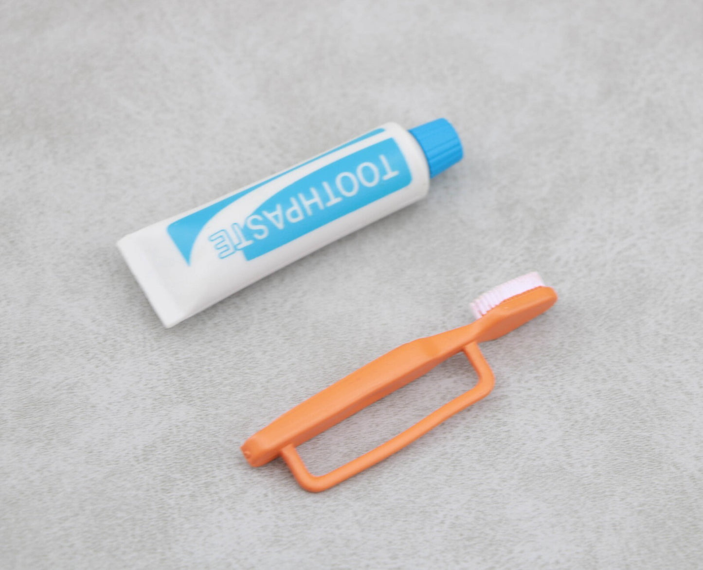 Toothpaste & Orange Toothbrush Set | 18" Doll Bathroom Accessory