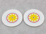 American Girl 2pcs Flower & Multi Dotted Plates | 18" Doll Delicious Breakfast Set