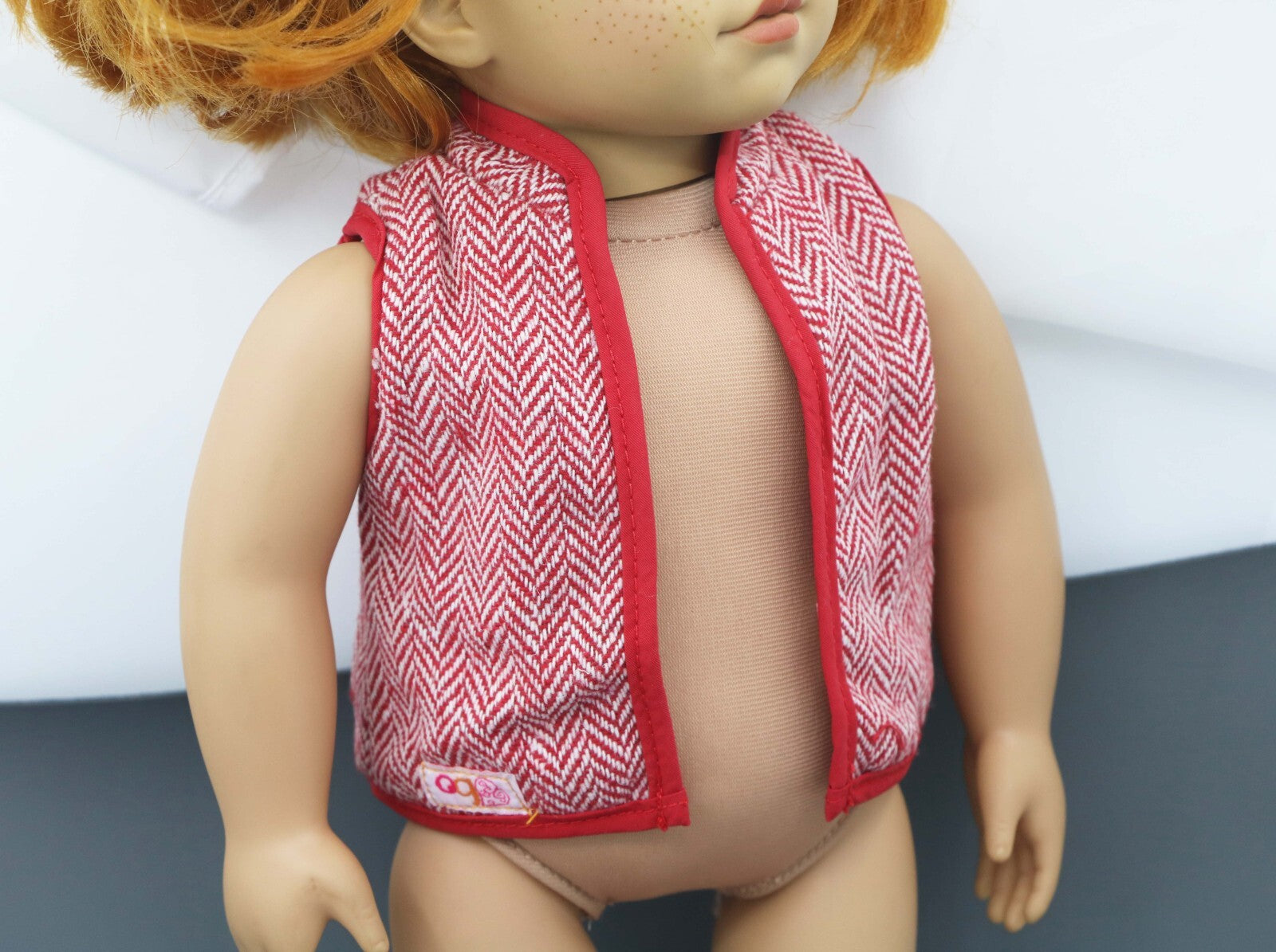 Our Generation Red Striped Crease Vest | Fits 18" Doll Clothes