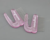 American Girl 2-Piece Sparkly Pink Hair Pick Set with Metal Tines | 18" Doll