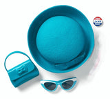 American Girl 18" Doll Melody's Meet Outfit Accessory Set | Hat, Purse, Sunglasses & Button