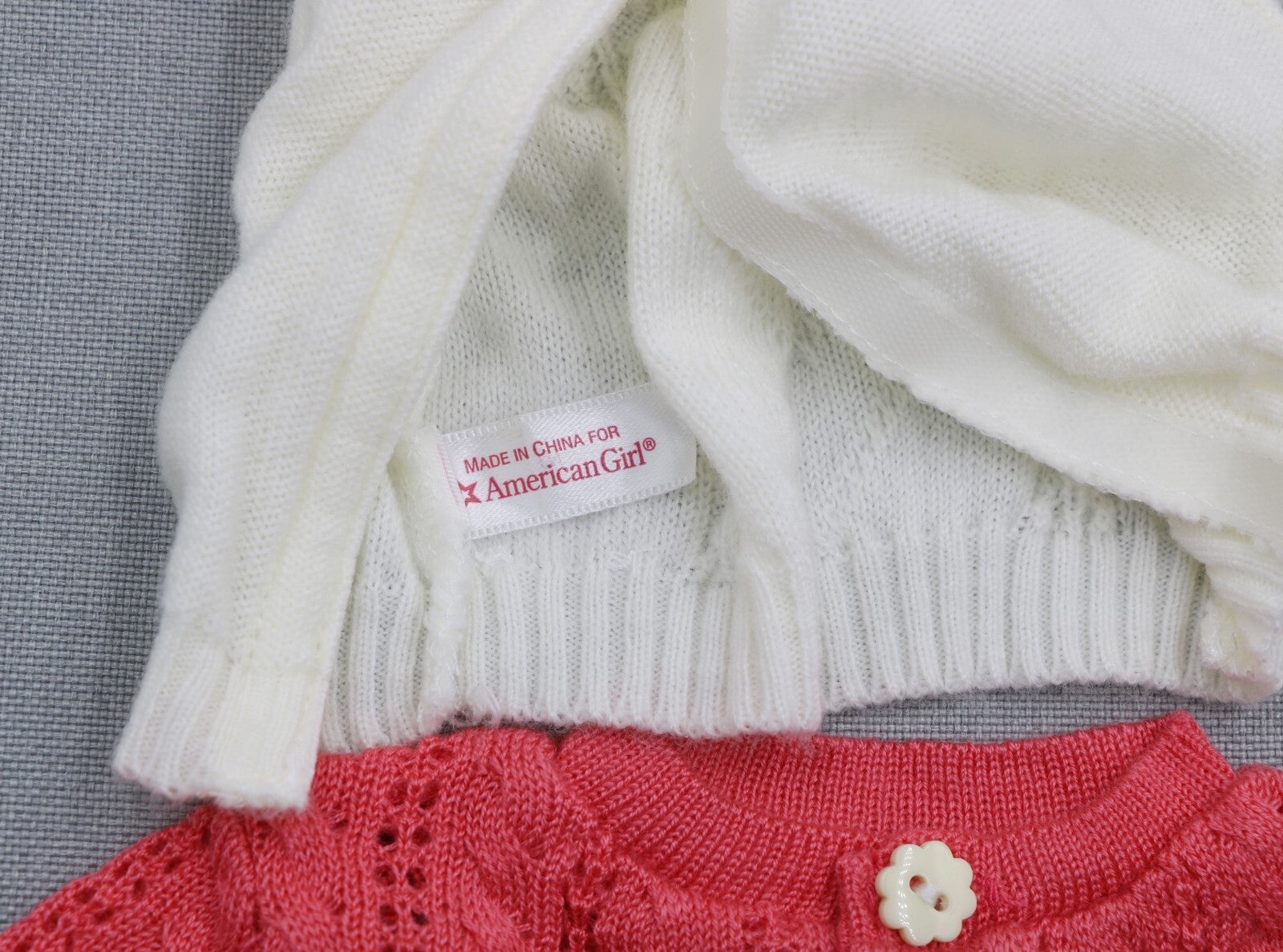 American Girl 2-Piece Sweater Set | Red & White Knit Tops for 18" Doll