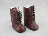 New Brown Leather tie Boots made for 18''  doll shoes