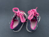 Denim & Pink Lace-Up Sneakers for 18" Doll