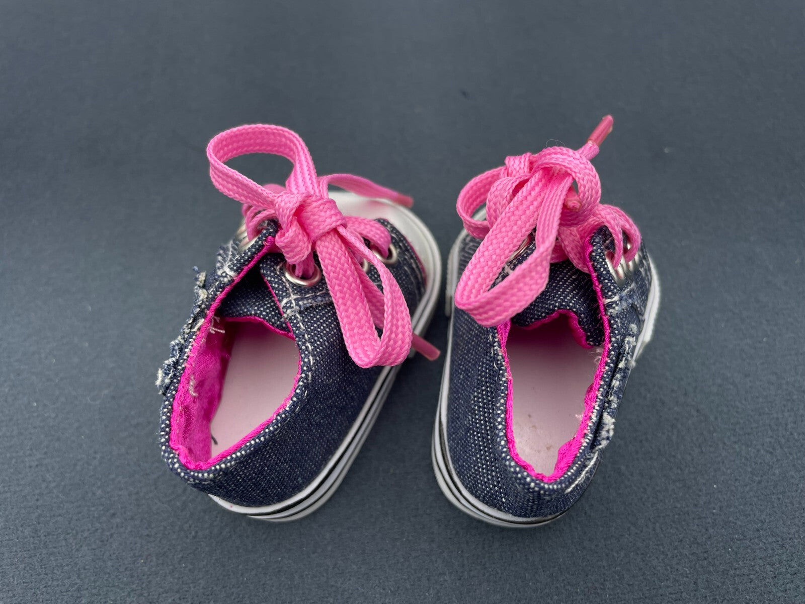 Denim & Pink Lace-Up Sneakers for 18" Doll