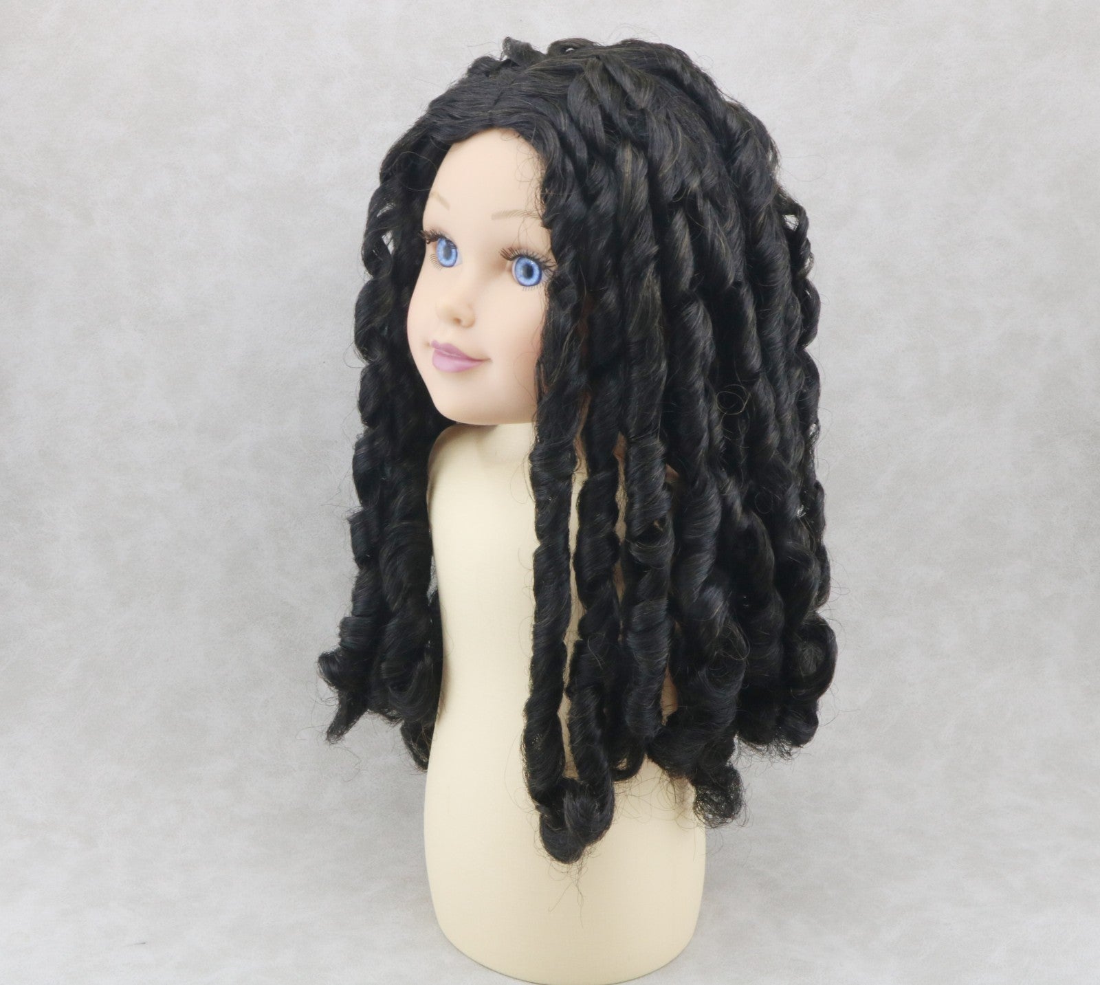 Black Spring Twist Wig for 18" Doll - Curly Hair Accessory Fits American Girl Dolls
