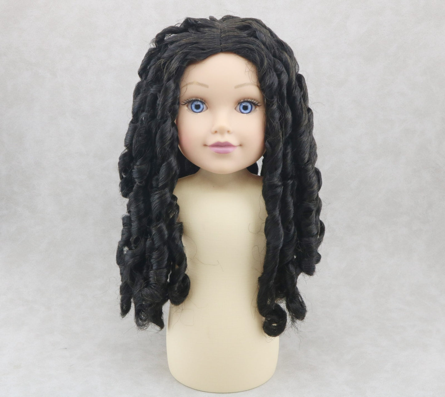 Black Spring Twist Wig for 18" Doll - Curly Hair Accessory Fits American Girl Dolls