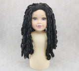 Black Spring Twist Wig for 18" Doll - Curly Hair Accessory Fits American Girl Dolls