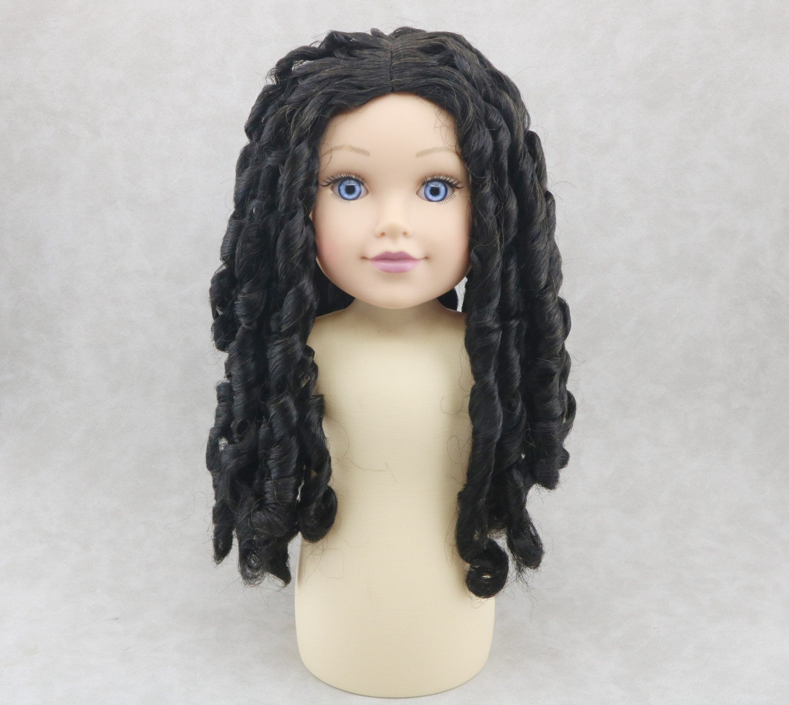 Black Spring Twist Wig for 18" Doll - Curly Hair Accessory Fits American Girl Dolls