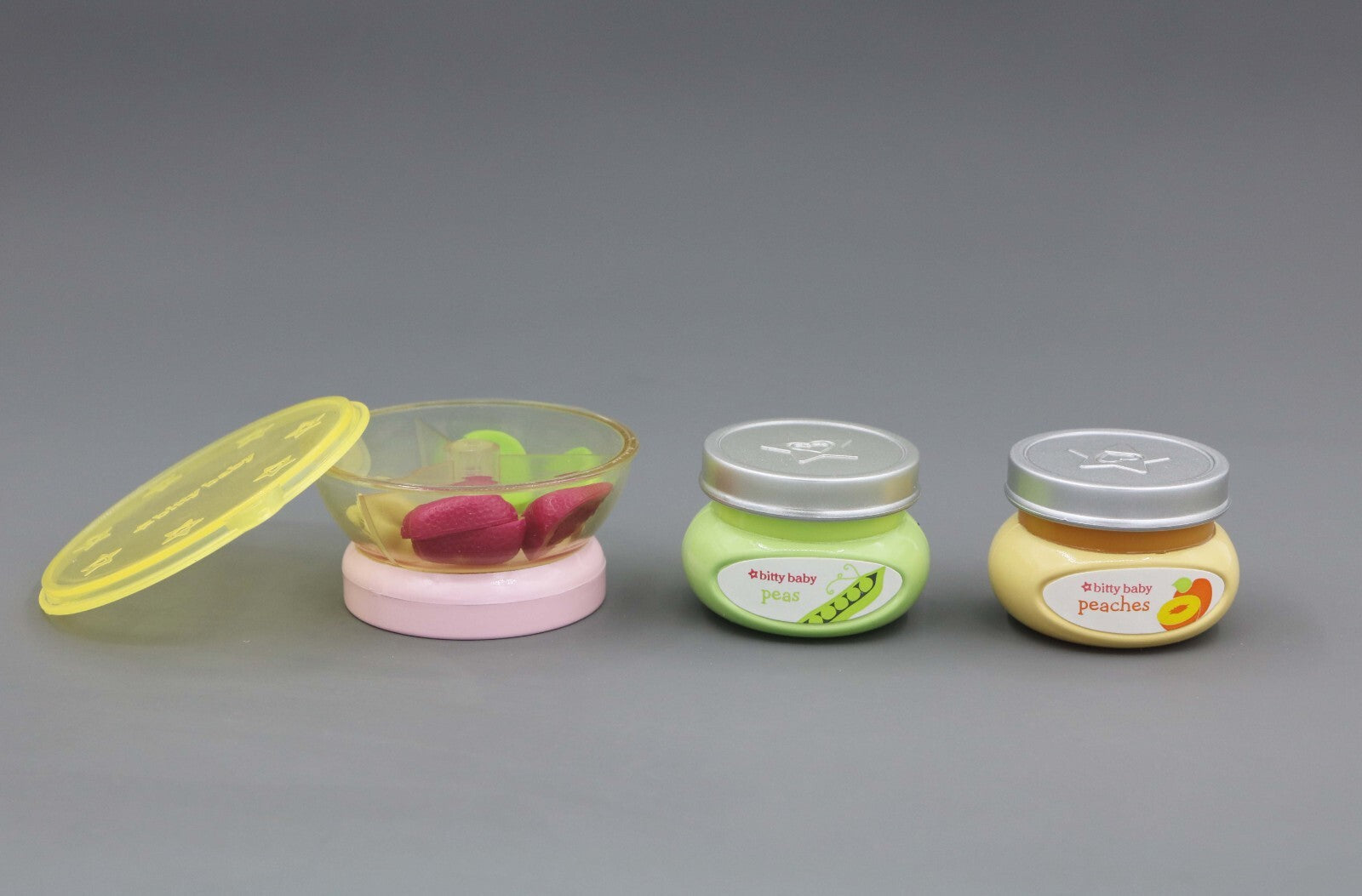 American Girl Bitty Baby Pea & Peaches Jar Snack Cup | Snack Set for 18" Doll