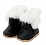 Cute Black Plush Snow Boots | Winter Shoes for 18" Doll