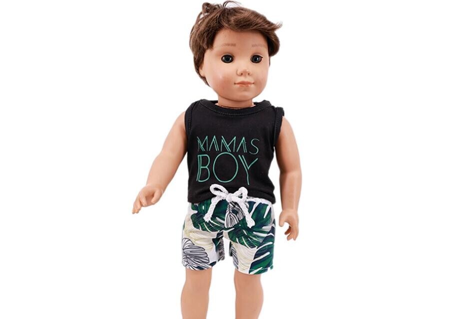 "Mama's Boy" Tank & Shorts Outfit Set for 18" American Girl Boy Doll