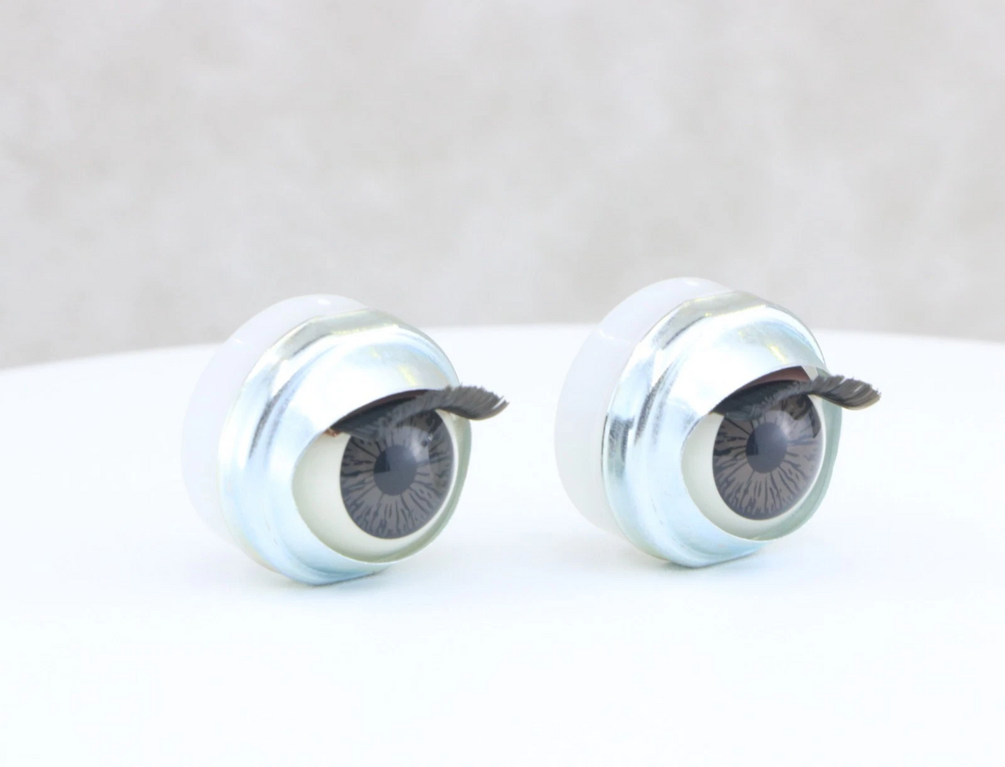 Rolling Brown Iris Doll Eyes With Eyelashes FOR 18'' DOLL | Doll Replacement Eyeball Repair Parts
