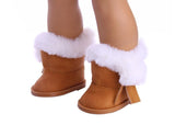 Brown Plush Snow Boots | Winter Shoes for 18"  Doll