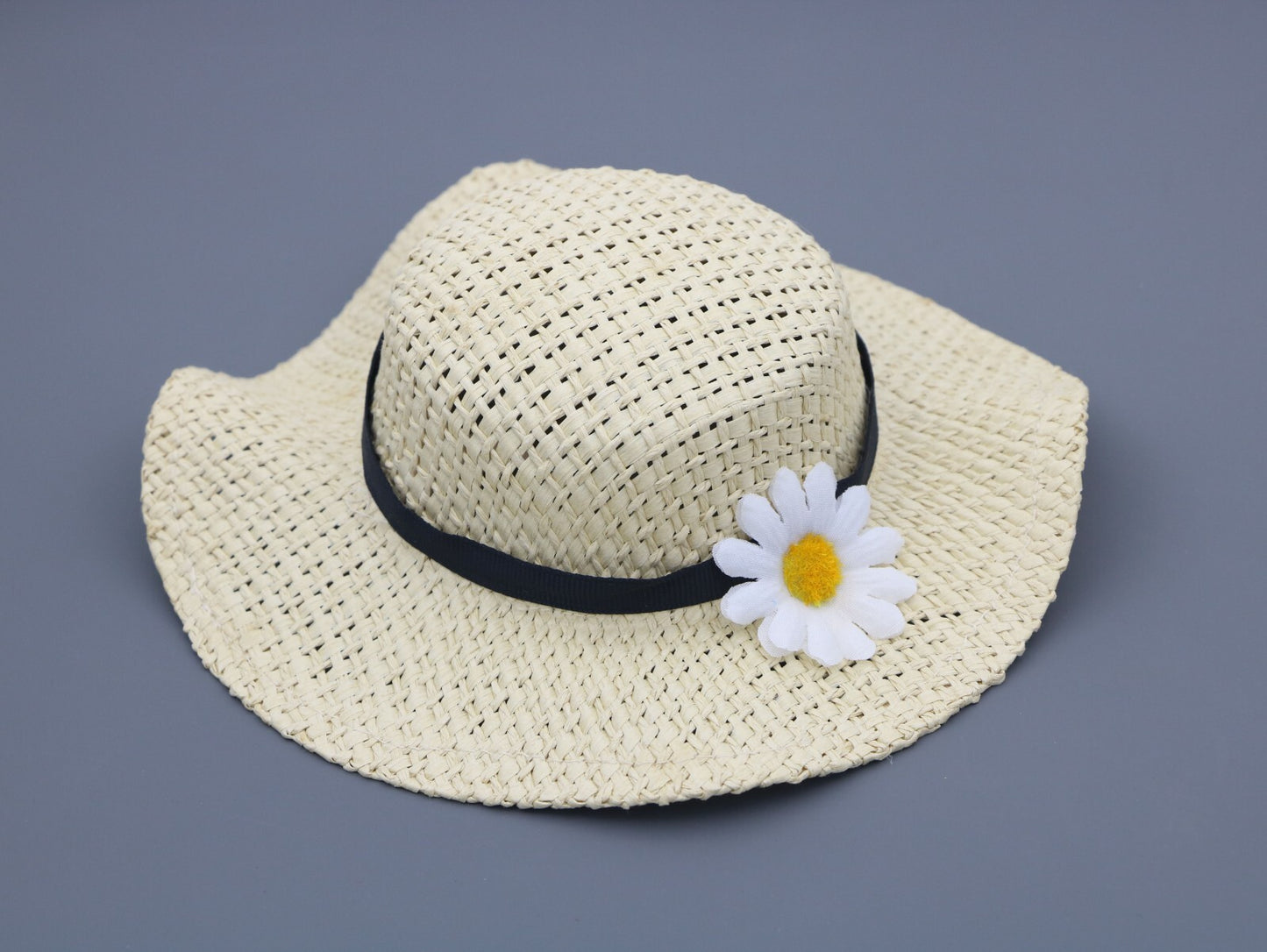 American Girl 18" Doll Floral Straw Summer Hat with Daisy