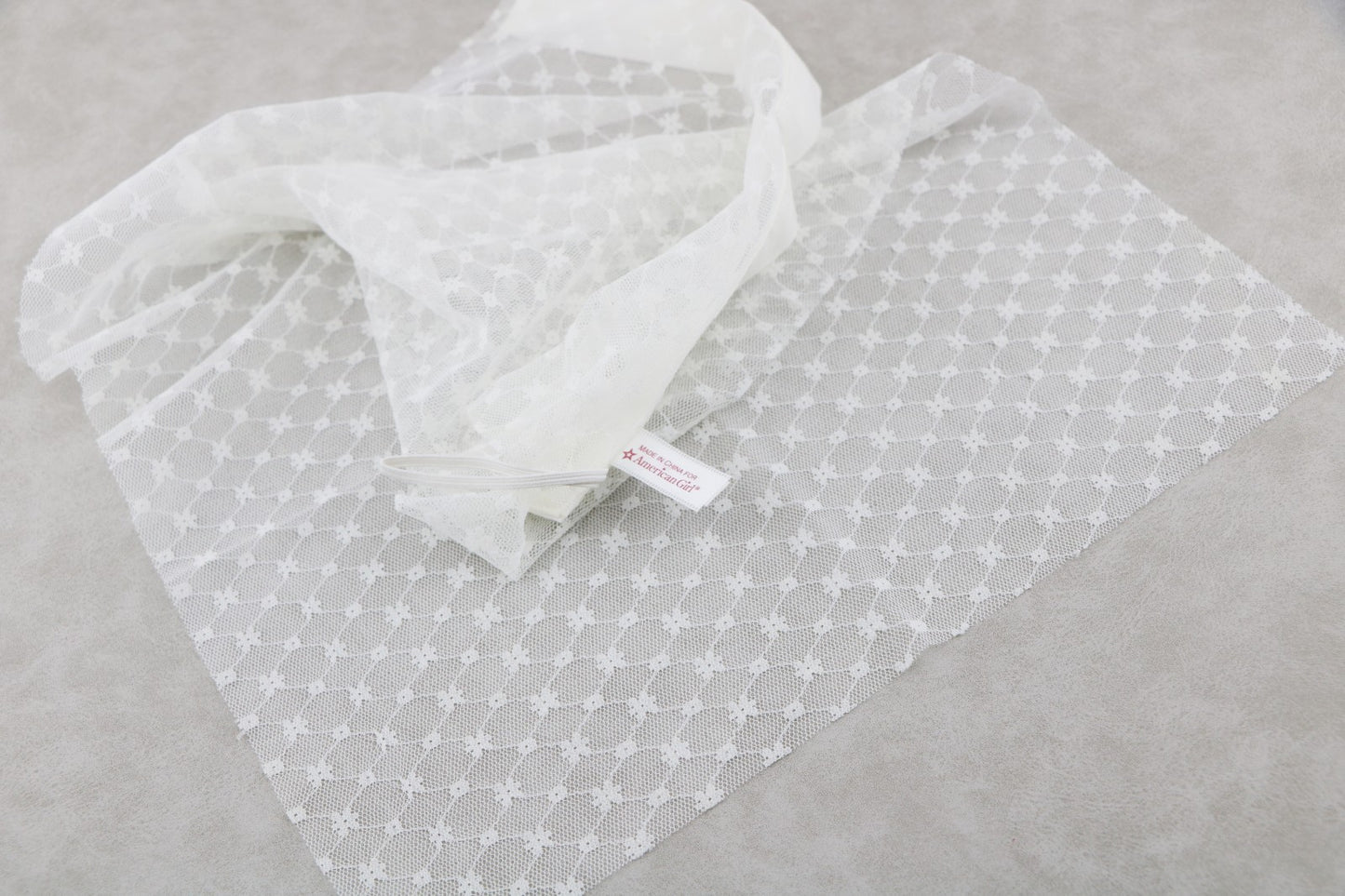 American Girl Doll 11"x19" Lacy White Petticoat Tulle Mesh Netting Veiling