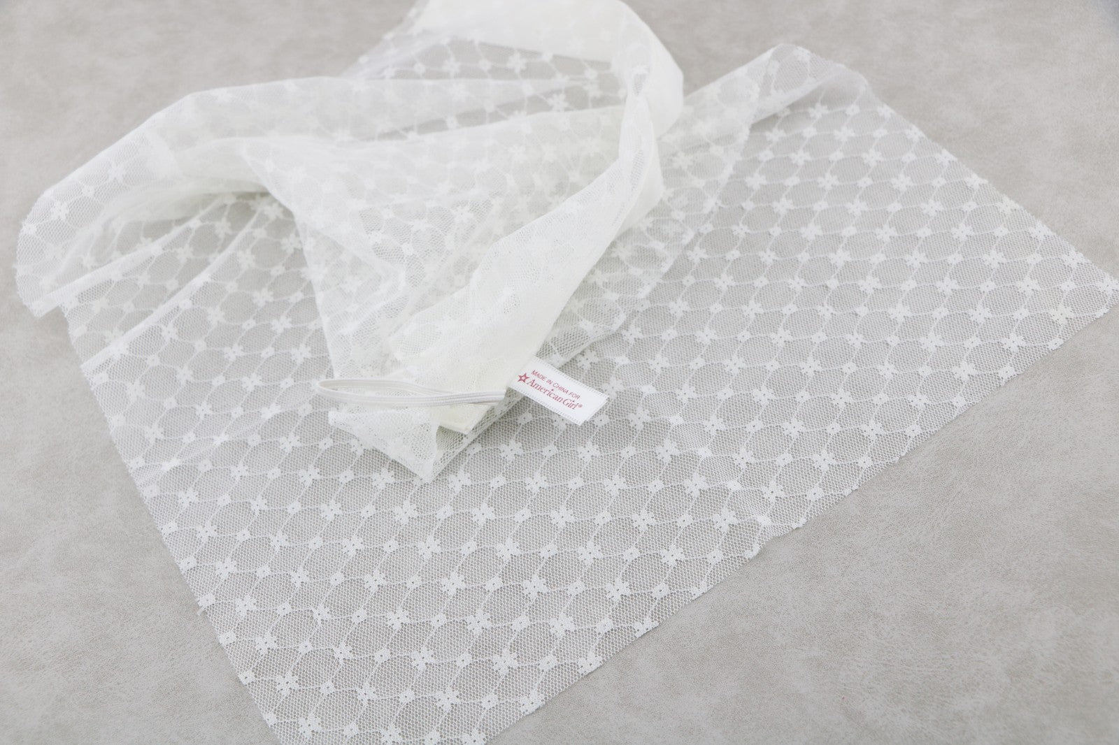 American Girl Doll 11"x19" Lacy White Petticoat Tulle Mesh Netting Veiling