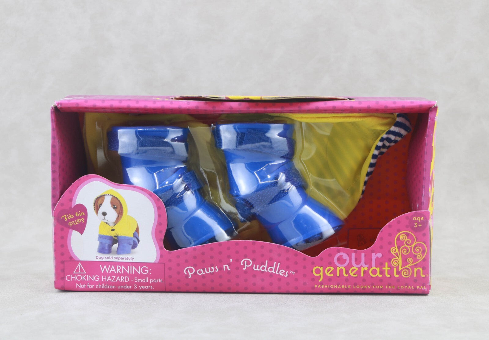 Our Generation Pups N Puddles Rain Coat & Booties | 6" Pet Dog Outfit