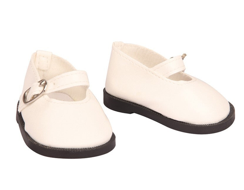 White flats shoes made for 18'' doll outfit