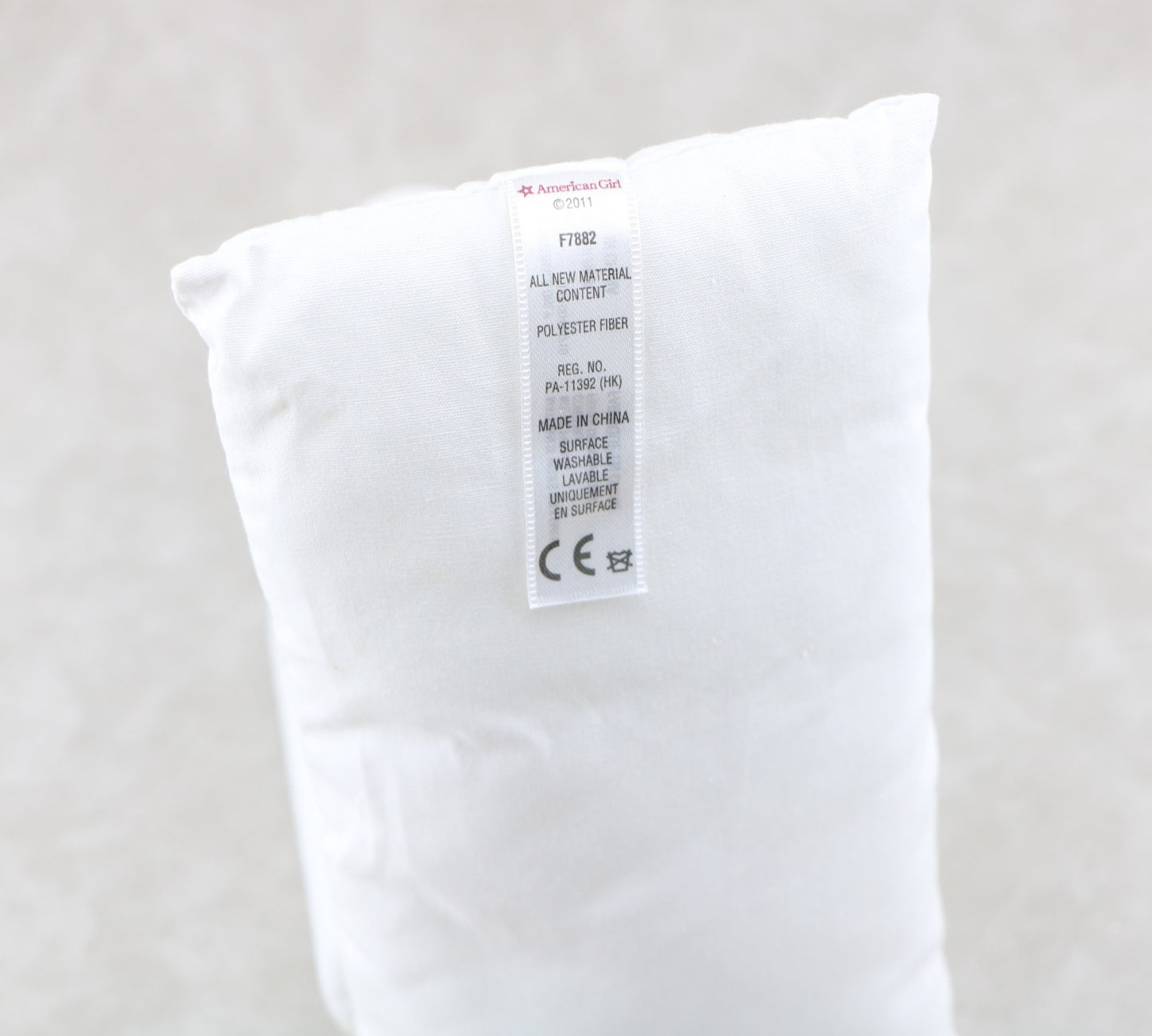 American Girl White Pillow for 18" Doll Bedroom Bedding Set