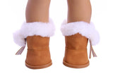 Brown Plush Snow Boots | Winter Shoes for 18"  Doll