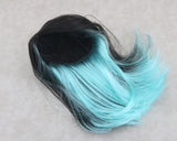 Black Mint Green Ombre Gradient Wig for 18" Doll - Fits American Girl Dolls Custom hair