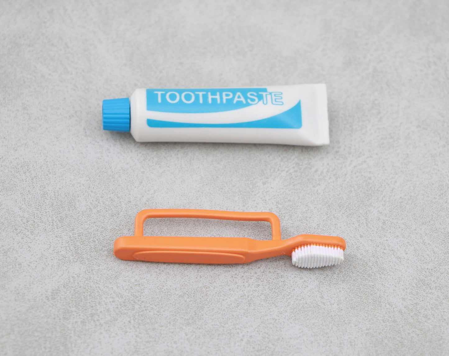 Toothpaste & Orange Toothbrush Set | 18" Doll Bathroom Accessory