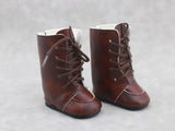 New Brown Leather tie Boots made for 18''  doll shoes