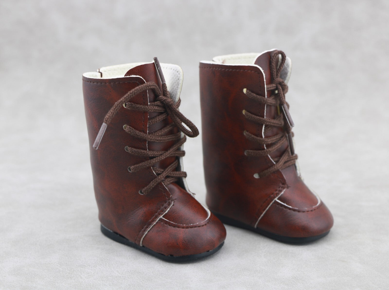 New Brown Leather tie Boots made for 18''  doll shoes