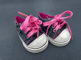 Denim & Pink Lace-Up Sneakers for 18" Doll