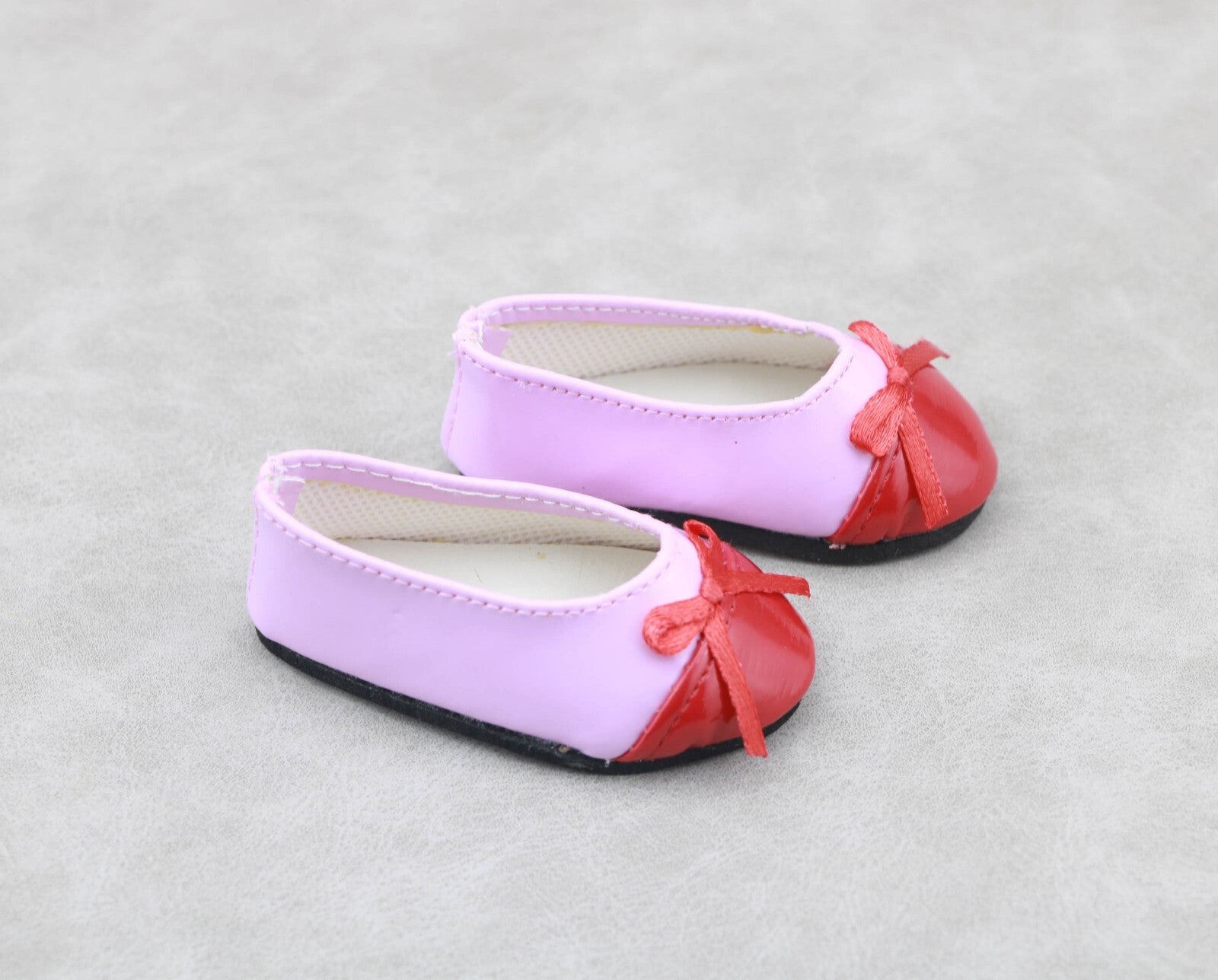 Pink Flats with Red Bow Shoes for 18" Dolls Footwear