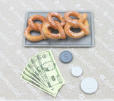 Our Generation Pretzel Set with Tray & Play Money | 18" Doll Food Accessory