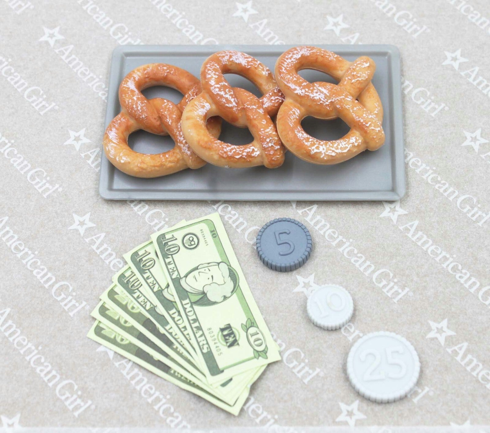Our Generation Pretzel Set with Tray & Play Money | 18" Doll Food Accessory