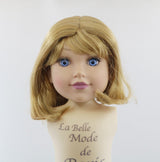 Light Blonde Bangs Shoulder Bob Wig For 18'' Fashion Girl Doll | Synthetic Doll Replacement Hair Accessory