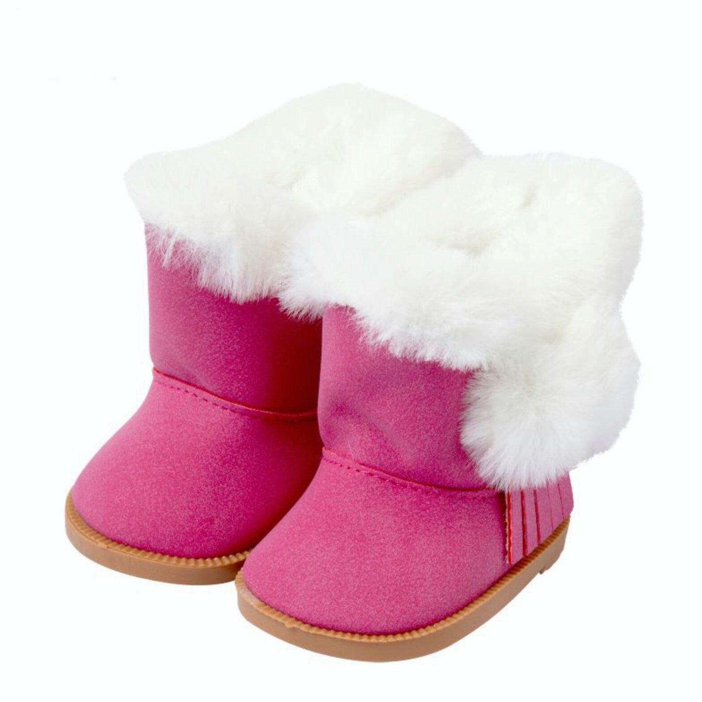 Pink Plush Snow Boots | Fits 18" Doll Winter Shoes