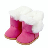 Pink Plush Snow Boots | Fits 18" Doll Winter Shoes