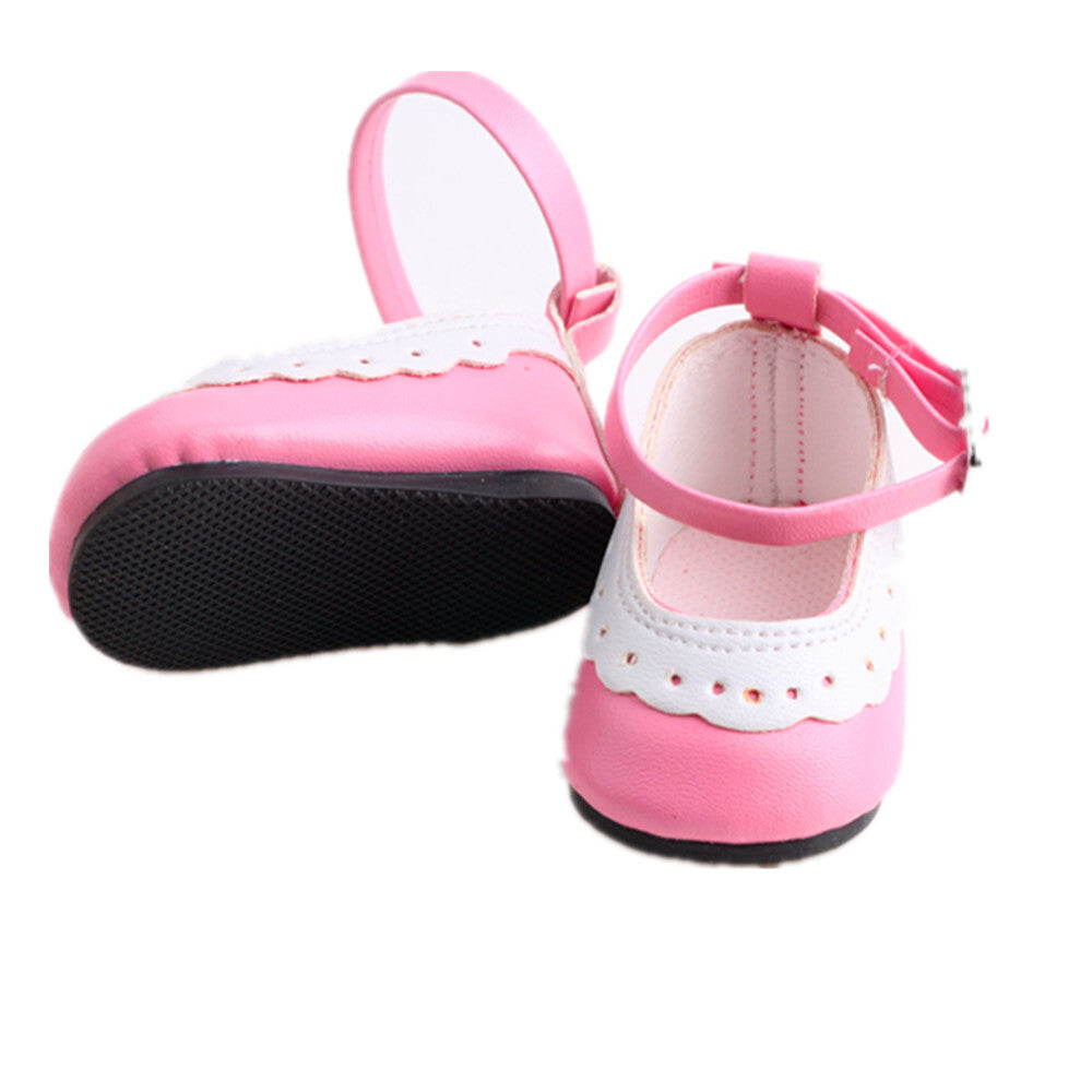 Scalloped Edge Mary Jane Flats | Fits 18" Doll Footwear (2 Colors)