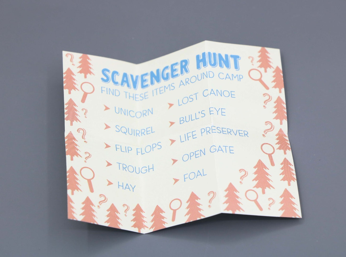American Girl Camp Hangout Scavenger Hunt Map for 18" Doll