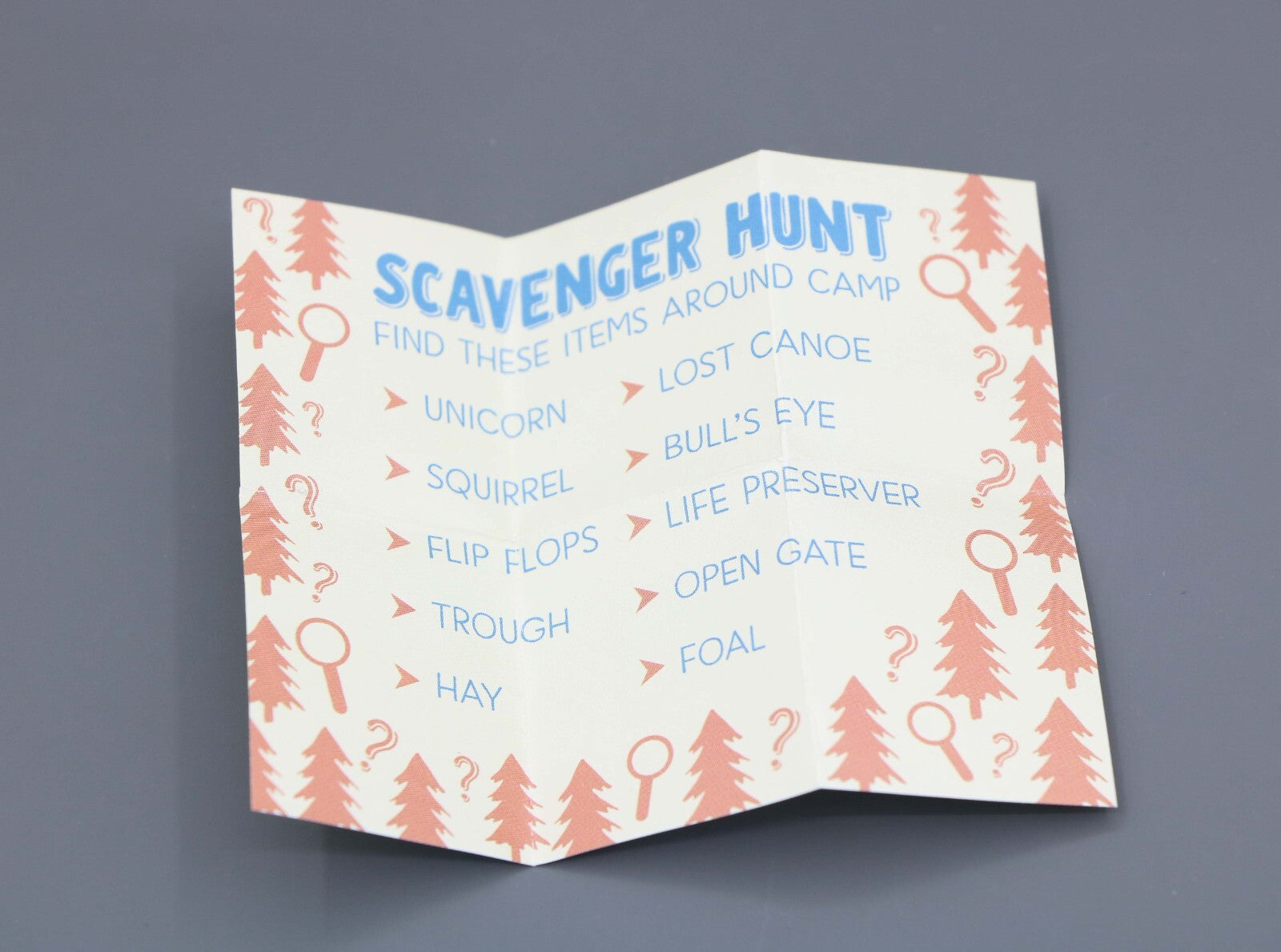 American Girl Camp Hangout Scavenger Hunt Map for 18" Doll