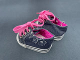Denim & Pink Lace-Up Sneakers for 18" Doll