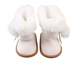 White Plush Snow Boots | Fits 18" Doll Winter Shoes