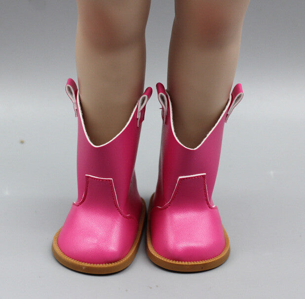 Cowboy Leather Boots for 18" Doll | Western-Style Shoes