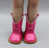 Cowboy Leather Boots for 18" Doll | Western-Style Shoes