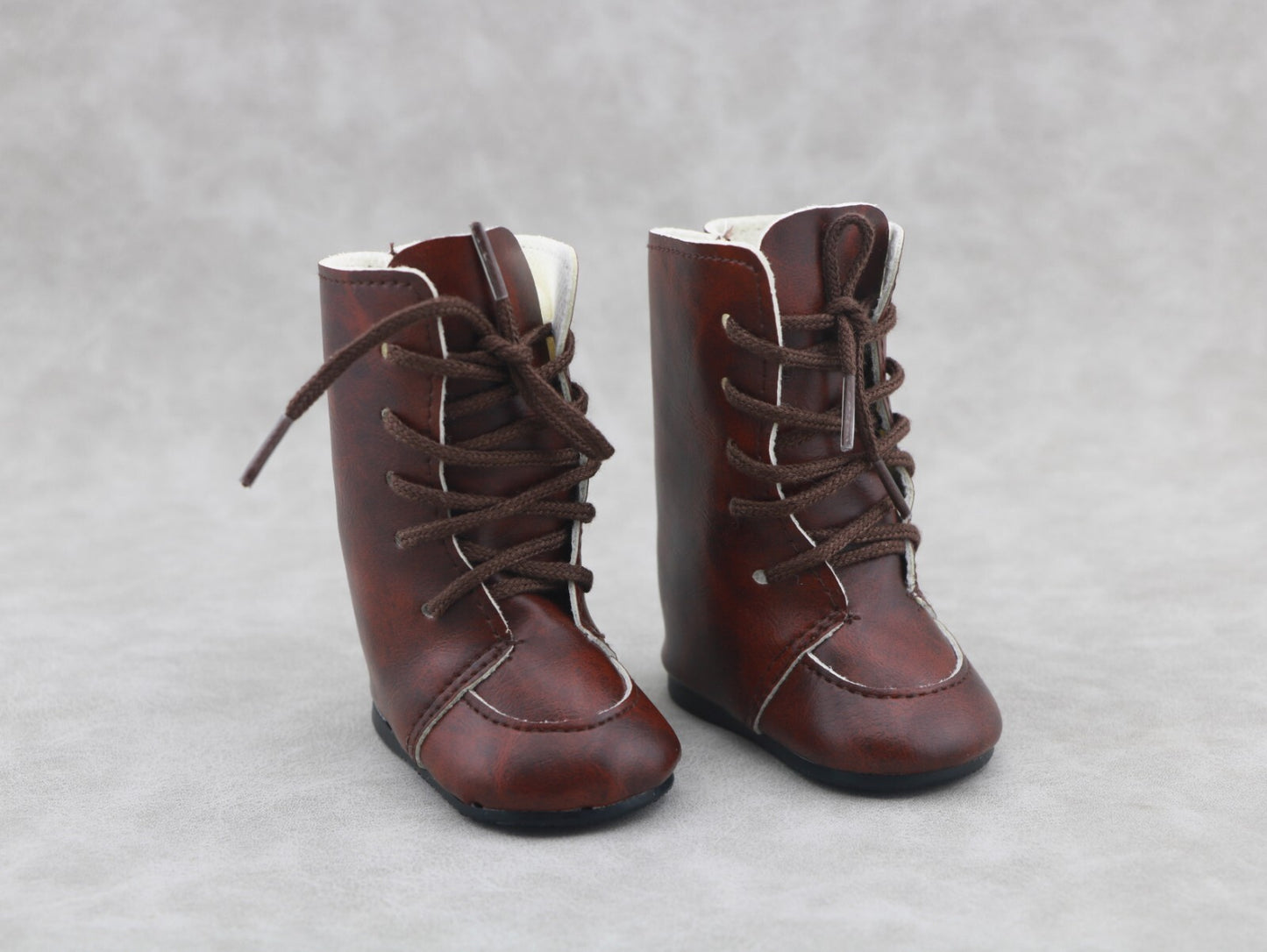 New Brown Leather tie Boots made for 18''  doll shoes