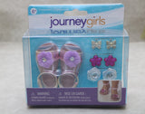 Journey Girls Doll Footwear Set | Pink Floral Sandals with Interchangeable Charms for 18" Dolls