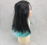 Black Mint Green Ombre Gradient Wig for 18" Doll - Fits American Girl Dolls Custom hair