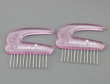 American Girl 2-Piece Sparkly Pink Hair Pick Set with Metal Tines | 18" Doll