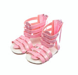 Pink Metallic Gladiator Sandals | Strappy Shoes for 18" Doll