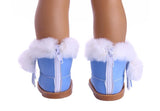 Blue Plush Snow Boots | Winter Shoes for 18" Doll
