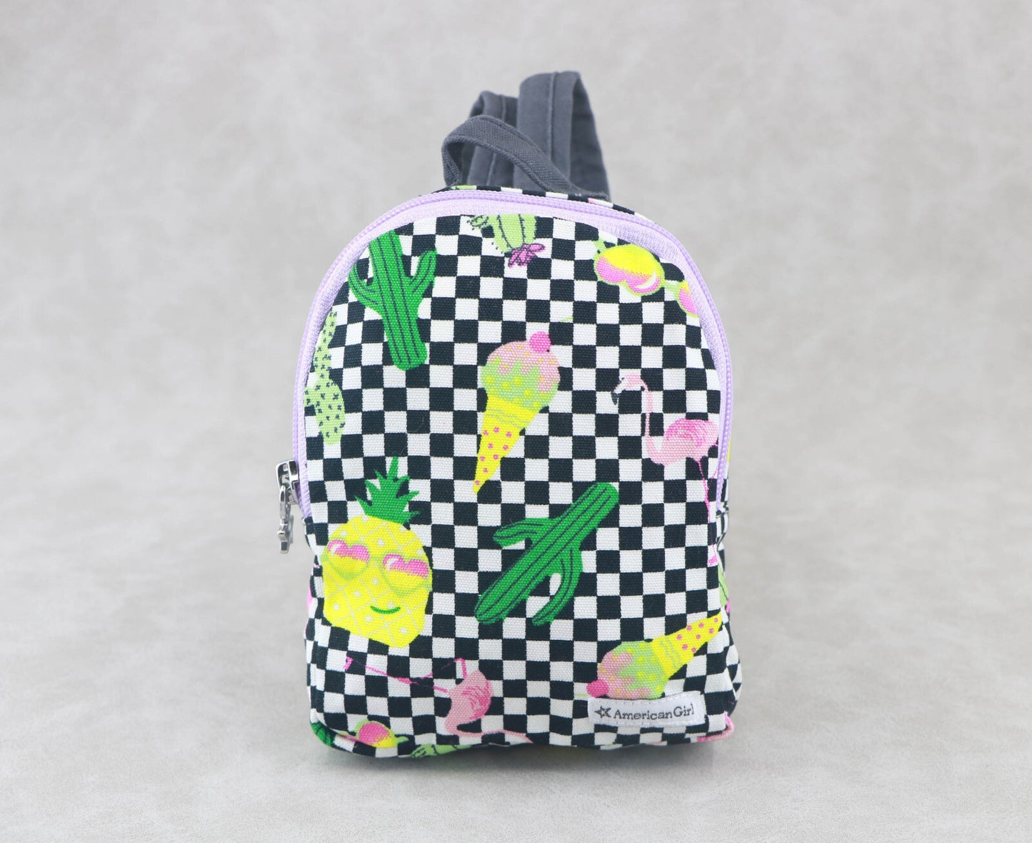 American Girl Black & White Checkered Backpack | 18" Doll School Bag